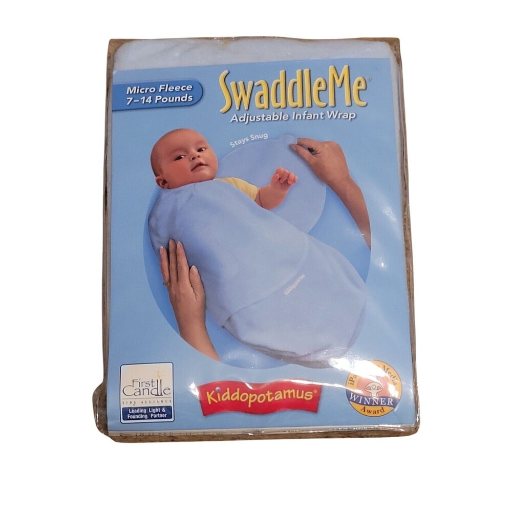 NIP SwaddleMe Kiddopotamus 100% Micro Fleece Baby Infant Wrap Small 7-14 lbs Boy